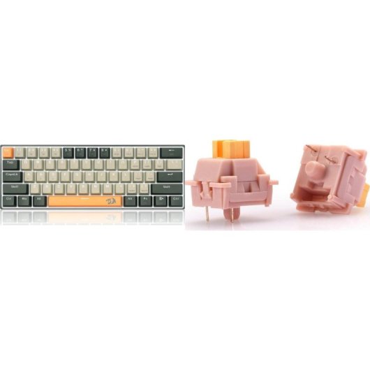 Teclado Redragon K606 Lakshmi mecánico compacto 60% con switches rojos y USB US