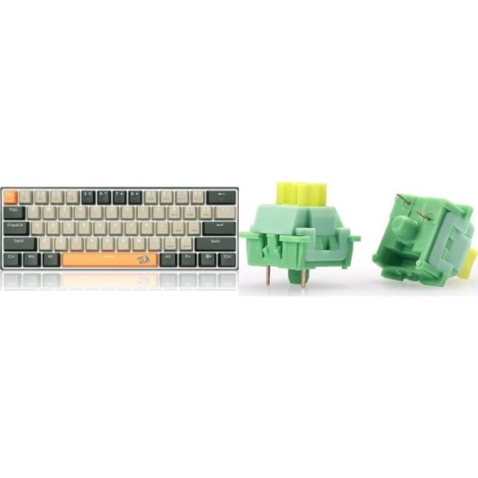 Teclado Redragon K606 Lakshmi mecánico compacto 60% con switches rojos y USB US