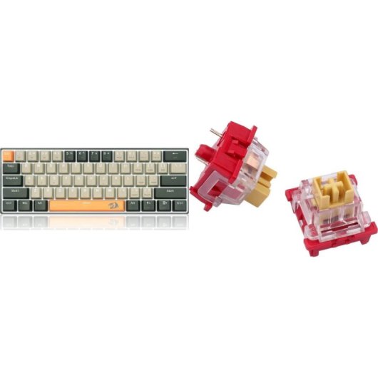 Teclado Redragon K606 Lakshmi mecánico compacto 60% con switches rojos y USB US