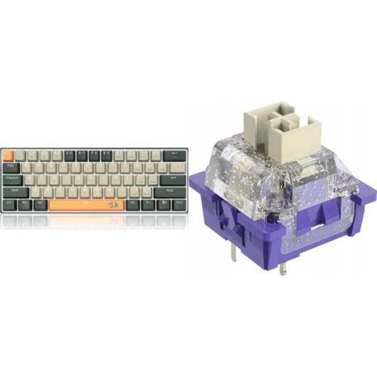 Teclado Redragon K606 Lakshmi mecánico compacto 60% con switches rojos y USB US