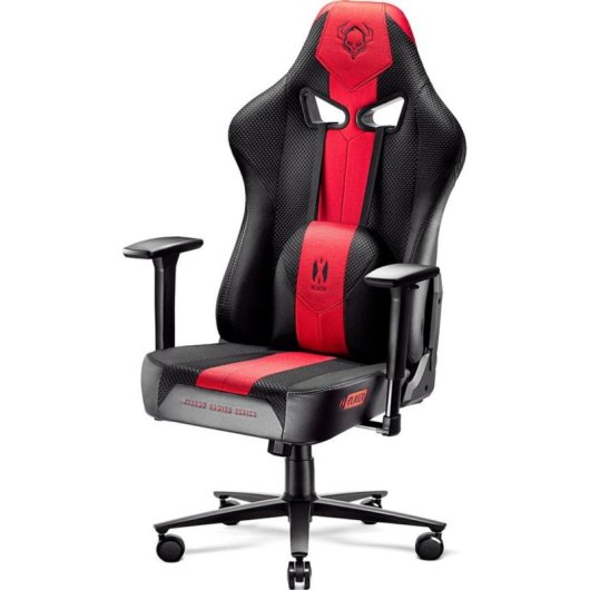 Silla gaming Diablo Chairs X-PLAYER 2.0 King Size tela y piel sintética antracita roja