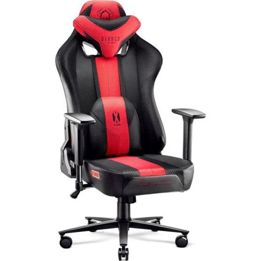 Silla gaming Diablo Chairs X-PLAYER 2.0 King Size tela y piel sintética antracita roja