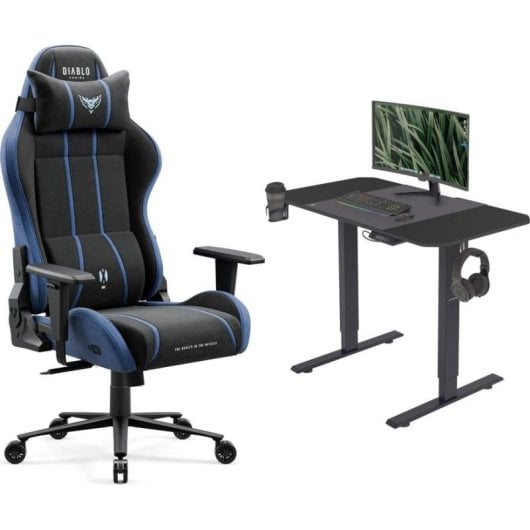 Sedia Gaming Diablo Chairs X-One 2.0 Night Blue Tessuto Taglia Normale