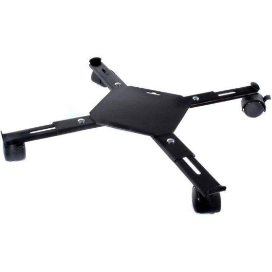 Porte-plante à roulettes Nature ajustable, métal noir, 4 bras extensibles, 34-51 cm, 100 kg