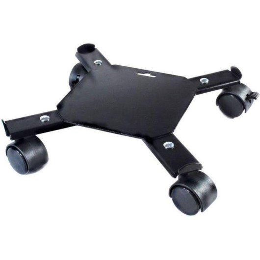 Porte-plante à roulettes Nature ajustable, métal noir, 4 bras extensibles, 34-51 cm, 100 kg