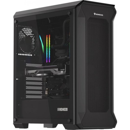 Caixa PC GENESIS Irid 505 V2 Midi Tower 3 Ventiladores Oxal 120 Vidro Templado