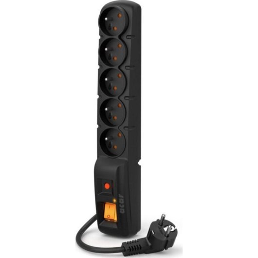 Regleta Acar F5 5 Tomas con Protección contra Sobretensiones y Children Protect