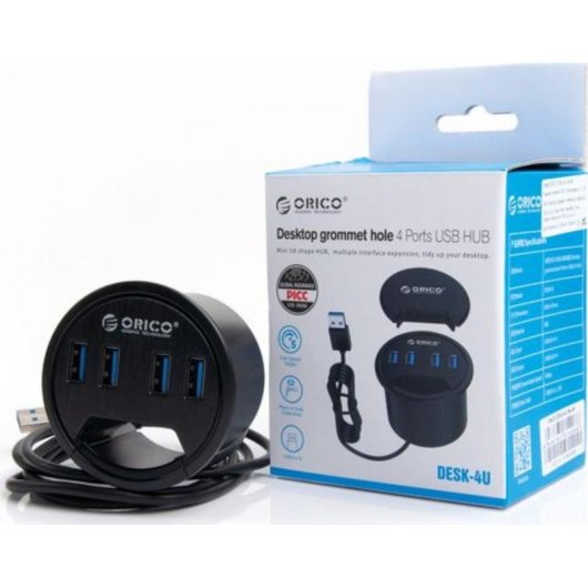 Hub Orico 4 ports USB 3.1 Gen1 5 Gbps modèle DESK-4U-BK-BP sans extras