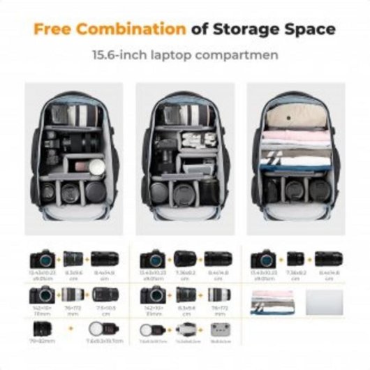Fotorucksack K&F Concept Camera Backpack 25L grau