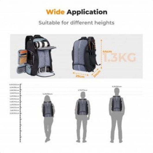 Fotorucksack K&F Concept Camera Backpack 25L grau