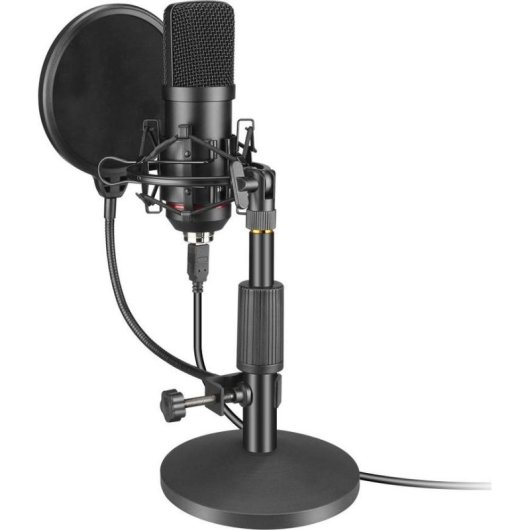 Micrófono Mozos MKIT-900PRO USB cardioide con filtro antipop y soporte