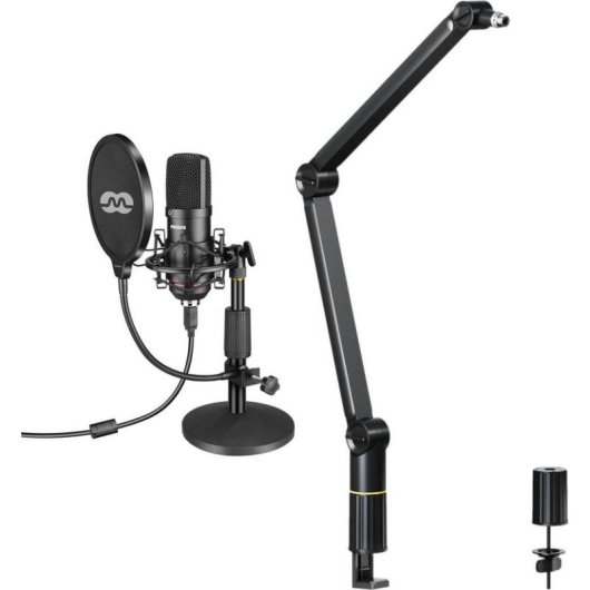 Micrófono Mozos MKIT-900PRO USB cardioide con filtro antipop y soporte