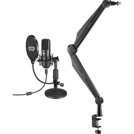 Micrófono Mozos MKIT-900PRO USB cardioide con filtro antipop y soporte