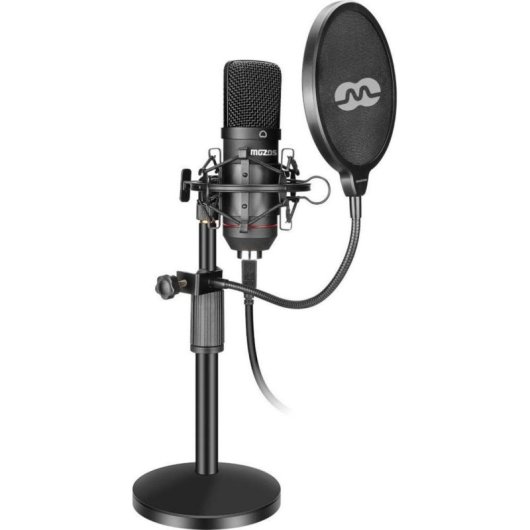 Micrófono Mozos MKIT-900PRO USB cardioide con filtro antipop y soporte