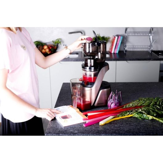 Extractor de zumos 4Swiss Swan BM105 Rose Gold 400 W vertical con función reverse