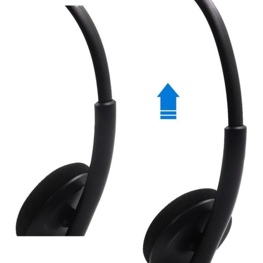 Auriculares Mozos MTX1091ECO com cabo USB para chamadas e controlo online preto
