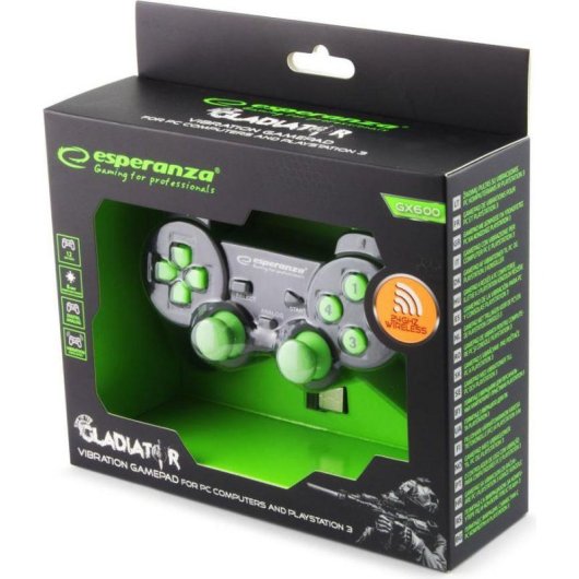 Mando gaming inalámbrico Esperanza EGG108G con vibraciones