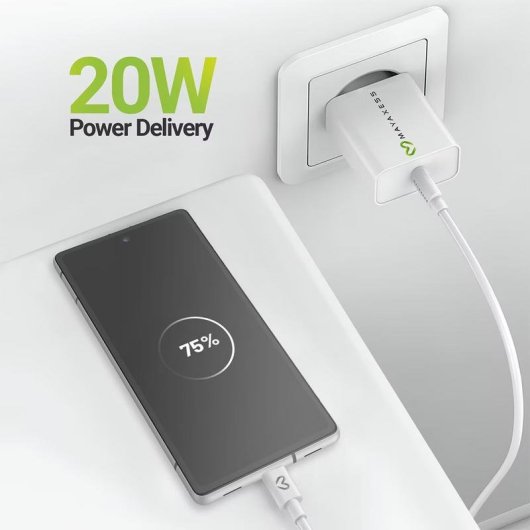 Cargador USB Rapide Mayaxess 20W avec Câble USB-C 1m