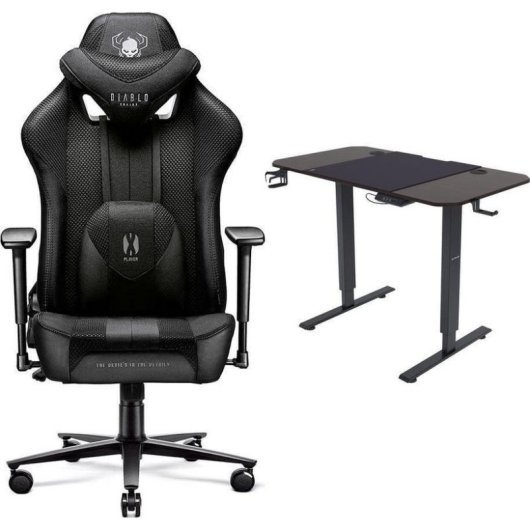 Fotel Gaming Diablo Chairs X-PLAYER 2.0 Negro Ajustable Ergonómico