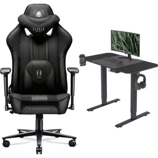 Fotel Gaming Diablo Chairs X-PLAYER 2.0 Negro Ajustable Ergonómico