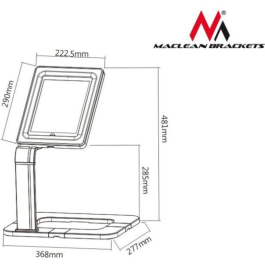 Supporto da scrivania Maclean MC-644 per tablet con blocco anti-vandalismo