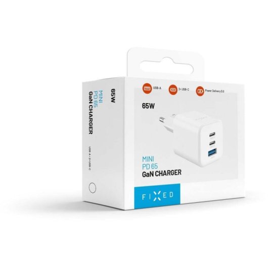 Ladegerät Fixed FIXCG65M-2C1A-WH 65W GaN 2x USB-C 1x USB-A Quick Charge