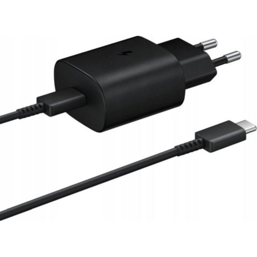 Carregador Samsung Super Fast Charging 25W USB-C preto com cabo 1 m