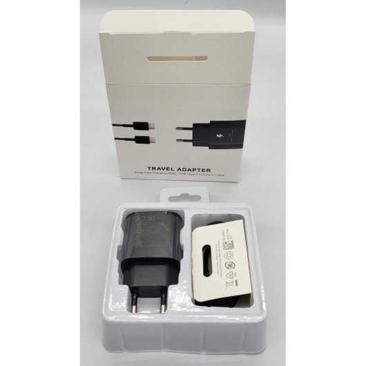 Carregador Samsung Super Fast Charging 25W USB-C preto com cabo 1 m