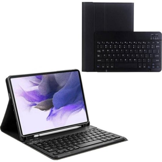 Funda con teclado Strado para Samsung Galaxy Tab S7 FE/ S7 Plus Negro Bluetooth