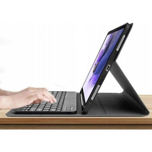 Funda con teclado Strado para Samsung Galaxy Tab S7 FE/ S7 Plus Negro Bluetooth