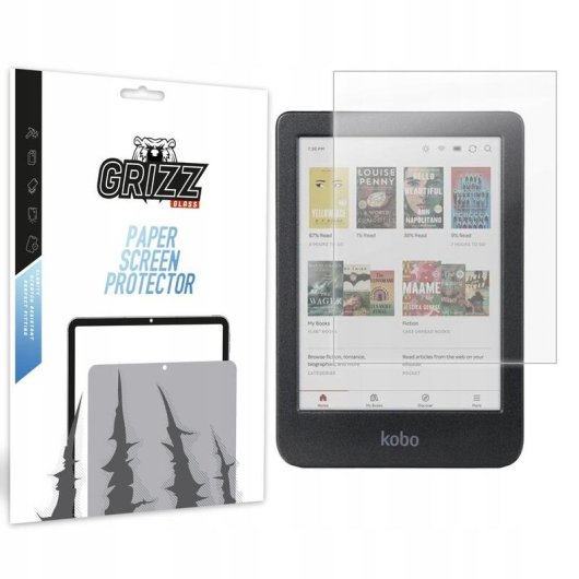 Bildschirmschutz GrizzGlass PaperScreen für Kobo Clara Colour 6 entspiegelt