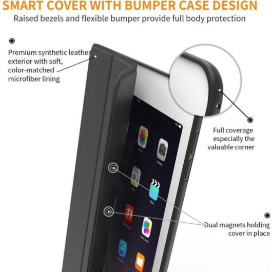 Fondina Tech-Protect Smartcase per iPad 9,7" Chiusura Magnetica Nera