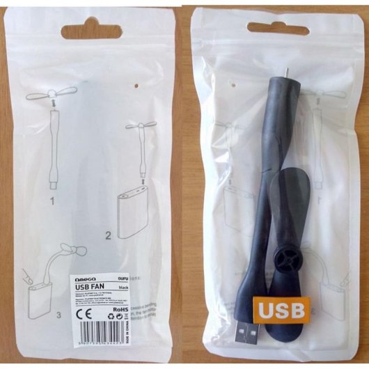 Mini Ventilador USB Omega 43442 1 Velocidad Inclinación Ajustable Ultra Silencioso