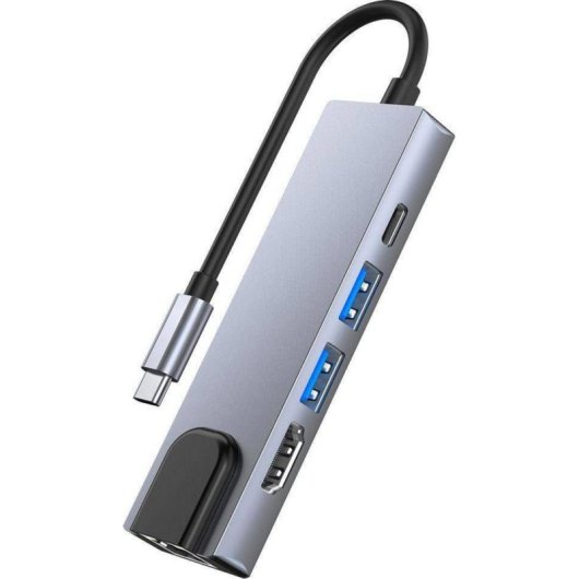 Docking-Station Tech-Protect V3 5-in-1 USB-C HDMI Grau