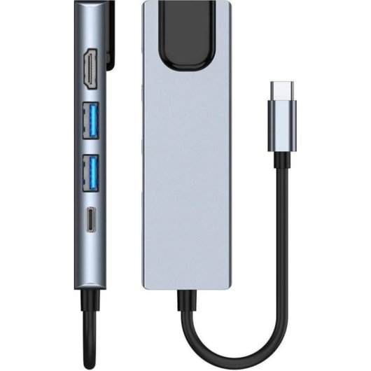 Docking-Station Tech-Protect V3 5-in-1 USB-C HDMI Grau