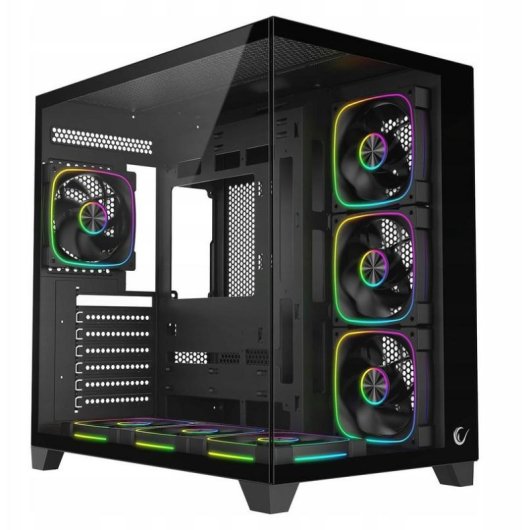 PC-Gehäuse Rampage Sealite 7 Lüfter ARGB ATX Schwarz