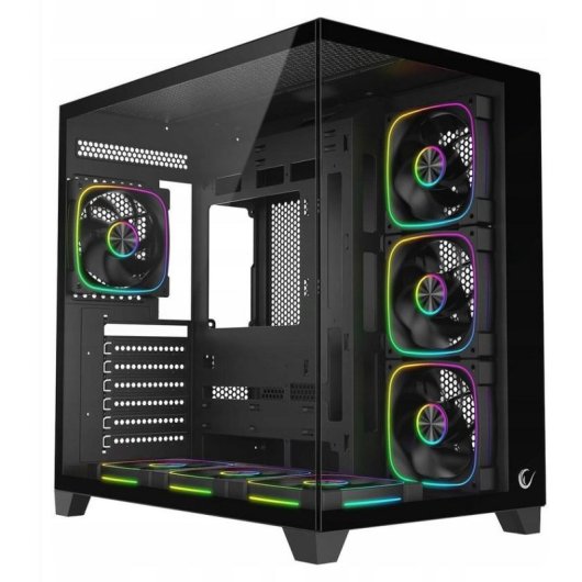 PC-Gehäuse Rampage Sealite 7 Lüfter ARGB ATX Schwarz