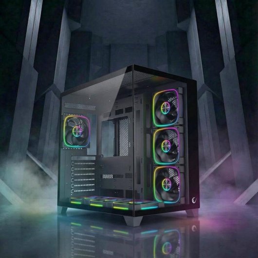 PC-Gehäuse Rampage Sealite 7 Lüfter ARGB ATX Schwarz