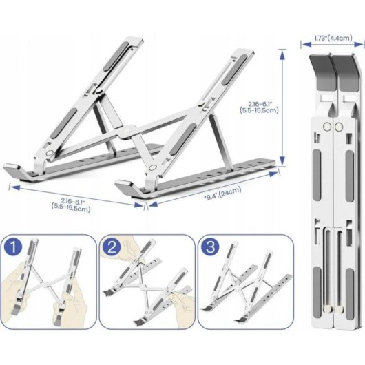 Verstellbarer Laptop-Ständer Art P24 aus Aluminium faltbar