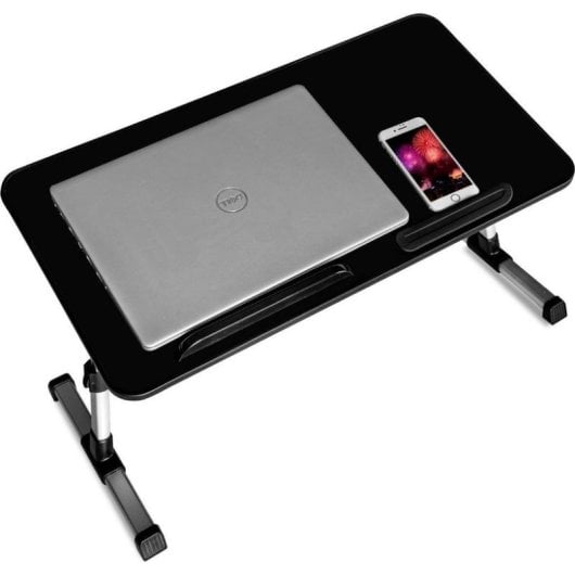 Mesa Gaming Mozos 17" MDF Regolabile Pieghevole Antiscivolo Nera