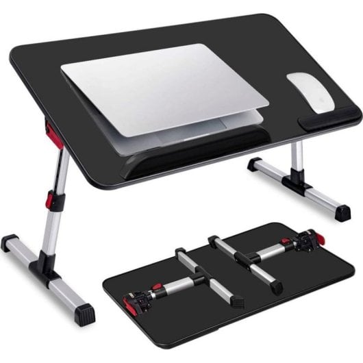 Mesa Gaming Mozos 17" MDF Regolabile Pieghevole Antiscivolo Nera