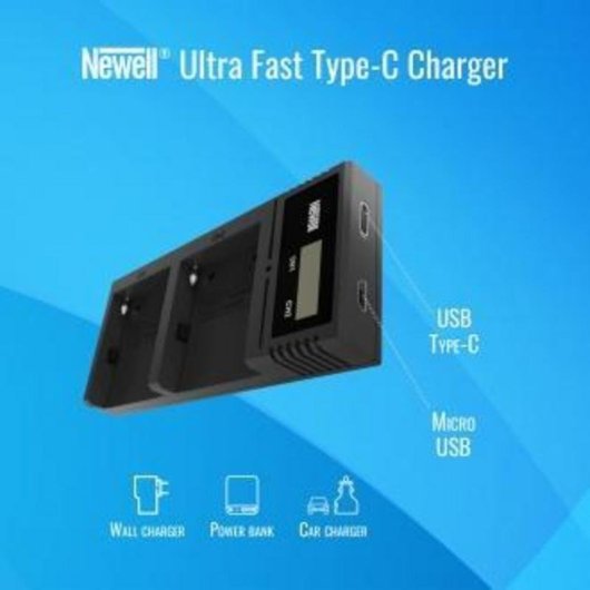 Newell Ultra Fast Type-C Ladegerät NP-F und NP-FM Batterien