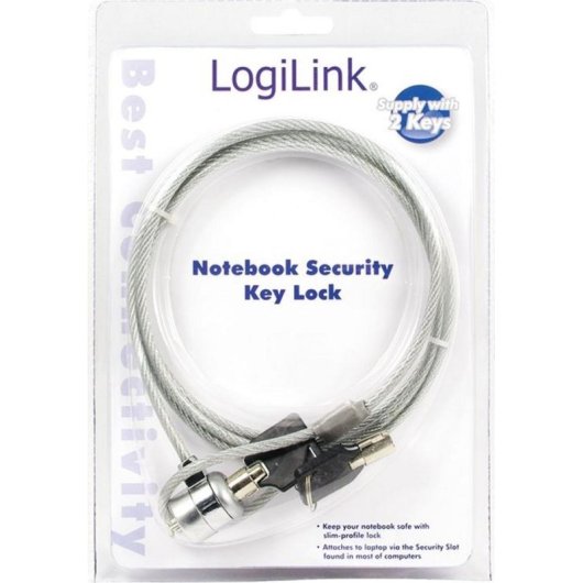 Schutzkabel LogiLink Notebook Security Lock 1.5m Schlüsselschloss