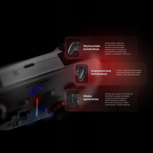 Controlador gaming Rampage Hydra Pro blanco con estación de carga