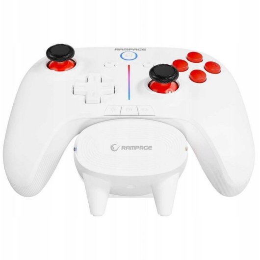 Controlador gaming Rampage Hydra Pro blanco con estación de carga