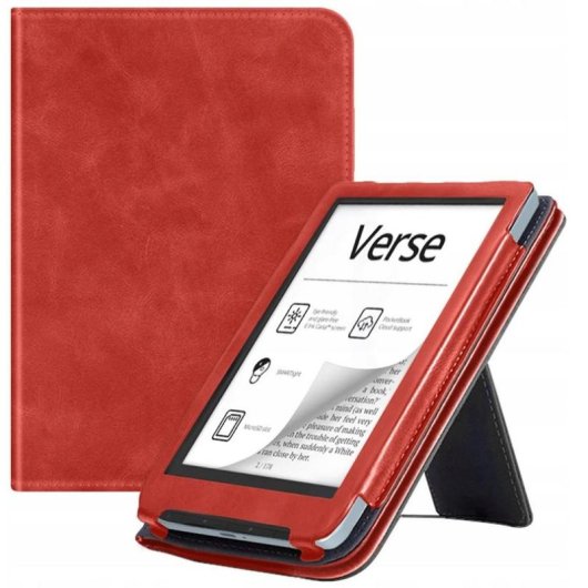 Custodia Strado PocketBook Verse Pro 629 634 rossa con supporto e chiusura magnetica