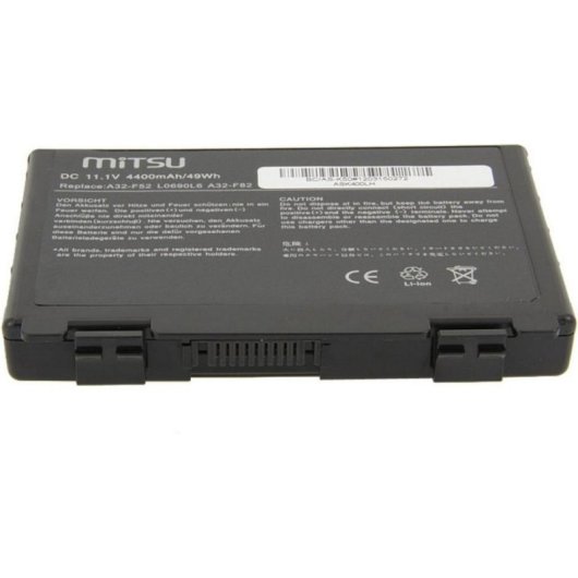 Batería Mitsu para Asus F82 K40 K50 K60 K70 4400 mAh 11.1 V Li-Ion