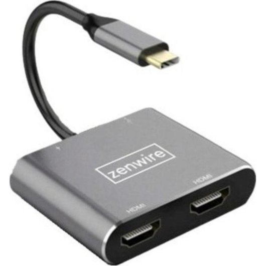 USB-C Adapter Zenwire 4 in 1 2 HDMI USB 3.0 Power Delivery 87W