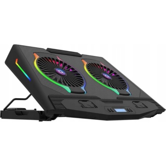 Base de arrefecimento AQIRYS Pluto 17" com 2 ventiladores e hub USB