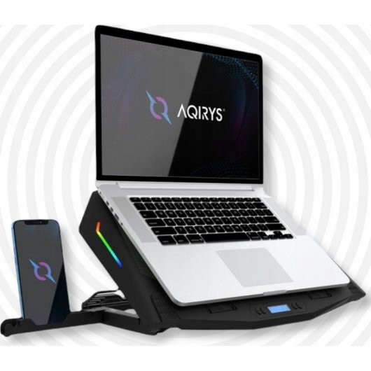 Base de arrefecimento AQIRYS Pluto 17" com 2 ventiladores e hub USB